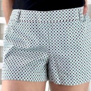 Women’s J.Cew Short Chino City Fit 6 Pocketed Short Blue Diamond Geometric sz 8‎